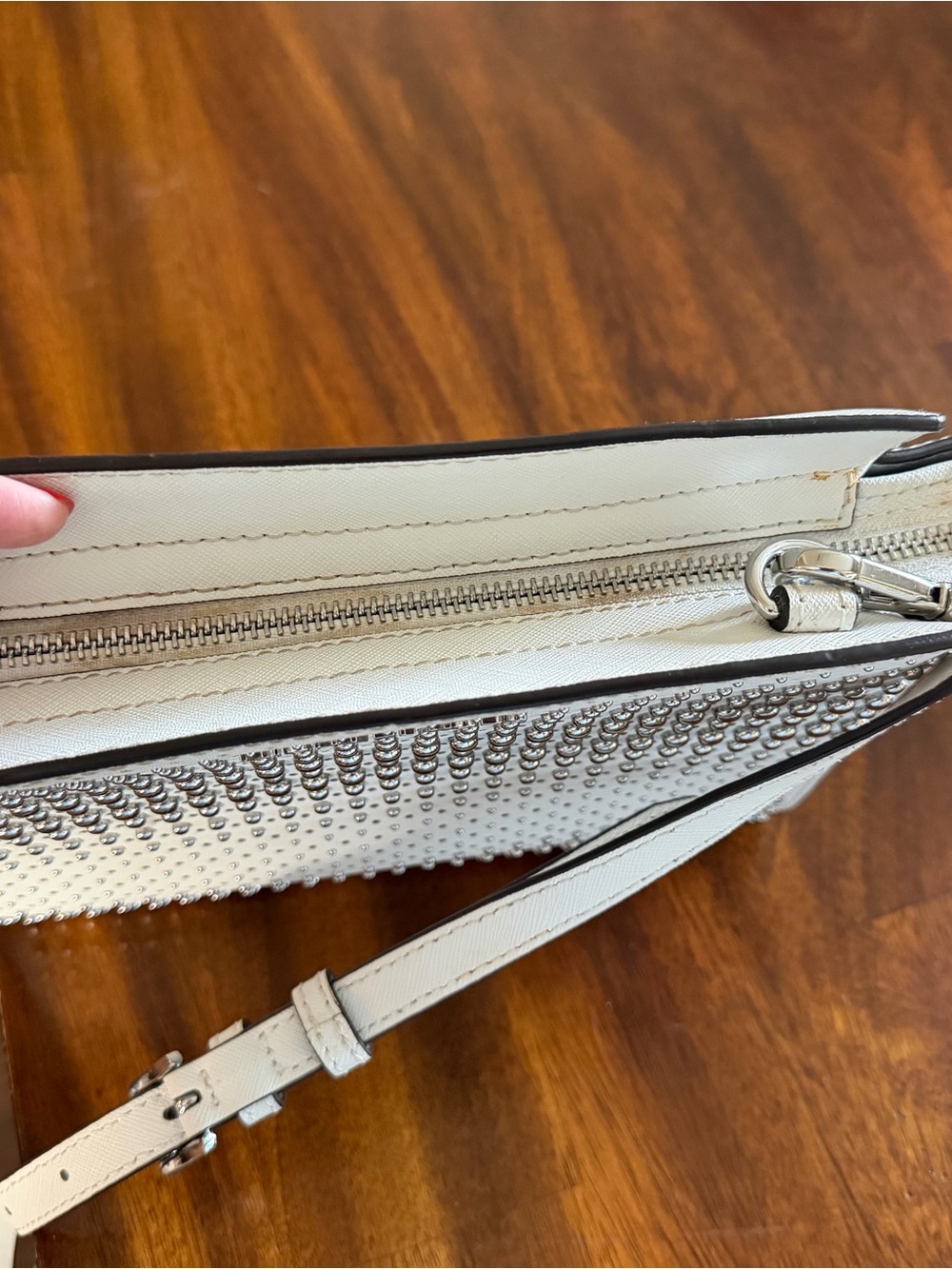 Michael Kors Cream Studded Crossbody Shoulder Bag - Picture 4 of 4
